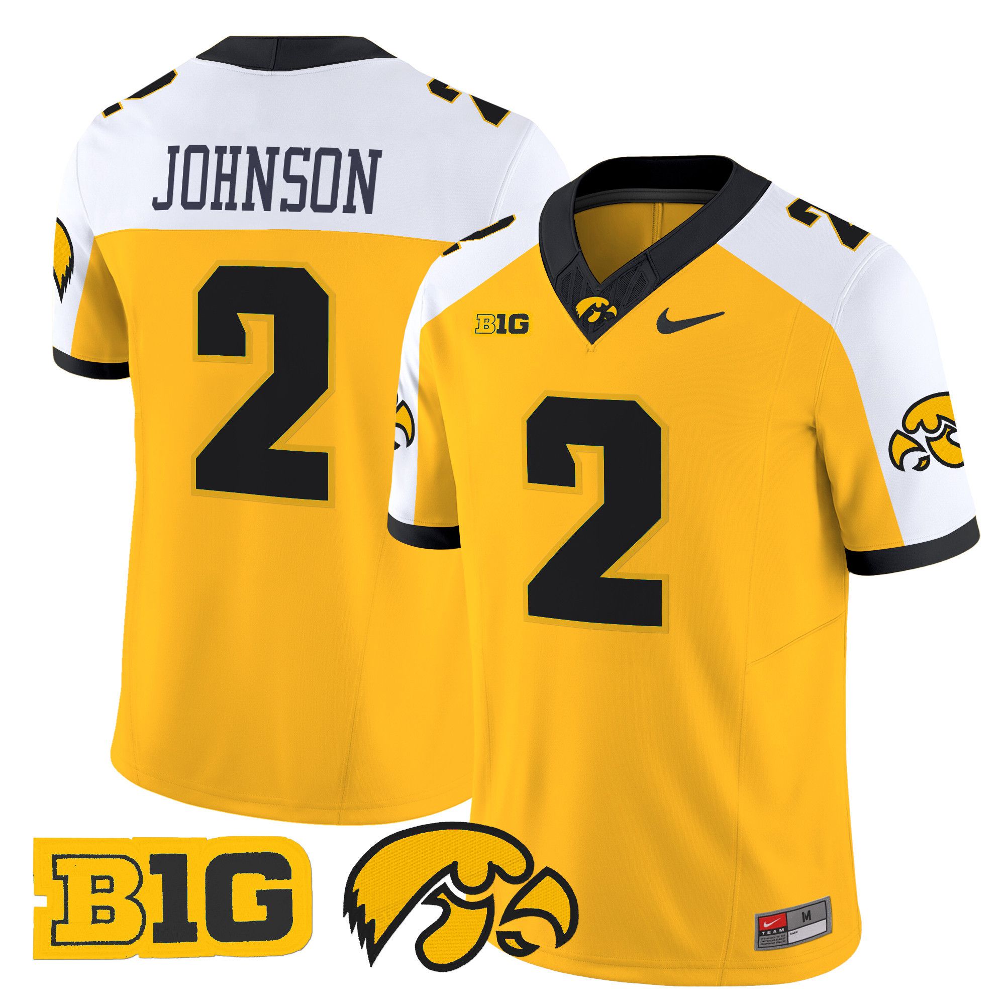 Men Iowa Hawkeyes #2 Johnson Yellow Nike 2024 Vapor Limited NCAA Jersey